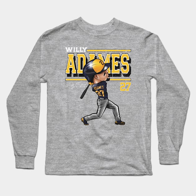 Willy Adames Milwaukee Cartoon Long Sleeve T-Shirt by danlintonpro